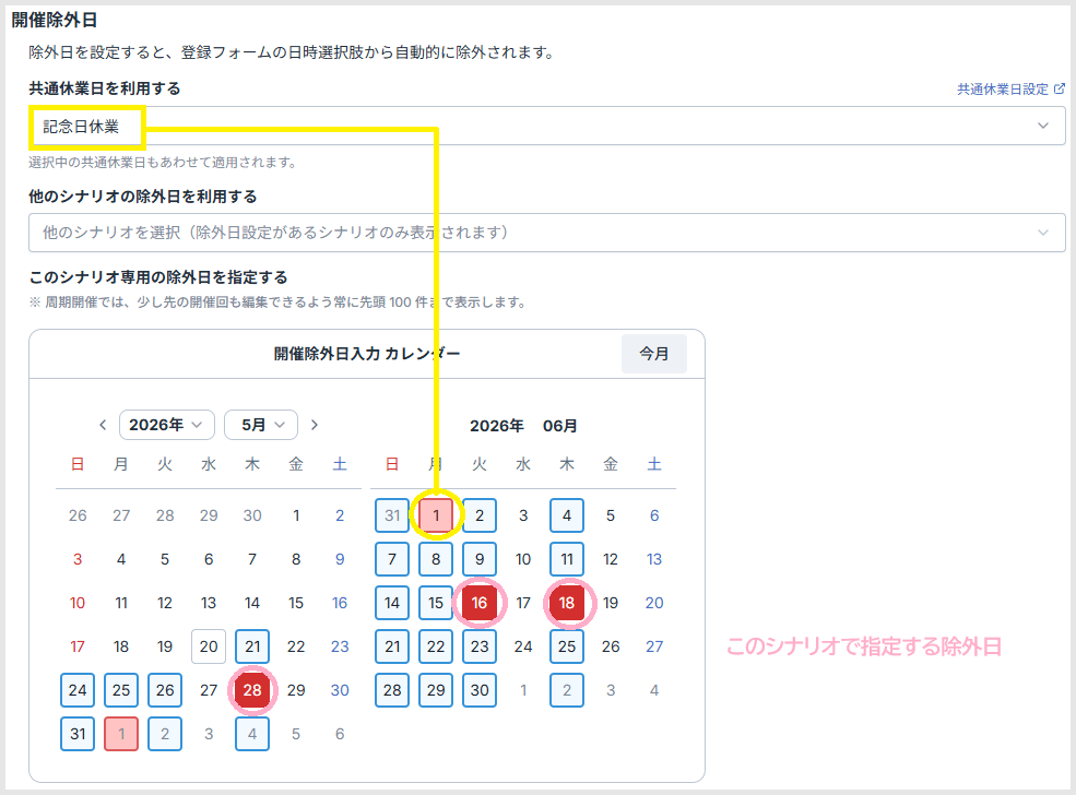 開催除外日